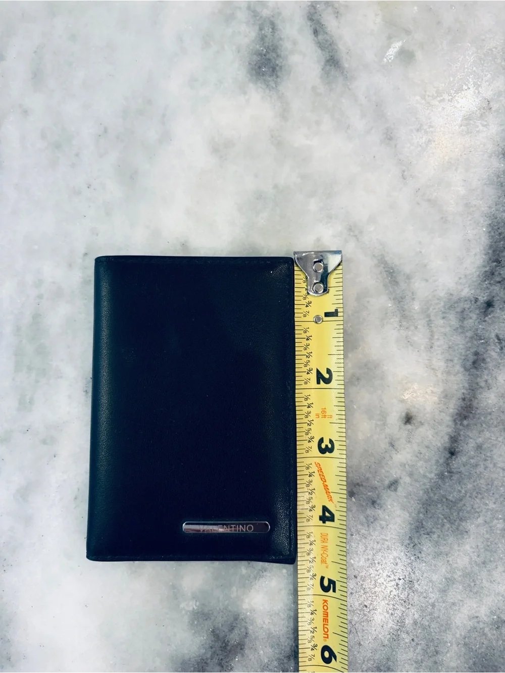Valentino Black Leather Bi-Fold Card Wallet